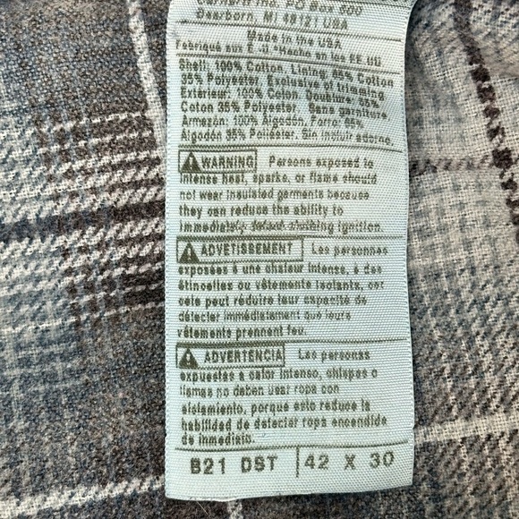 Carhartt Flannel Lined Jeans Size 42X30 Straight Leg Rugged Workwear B21 DST - Picture 8 of 16